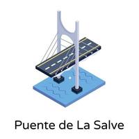 icono isométrico editable del puente vector