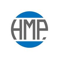 diseño de logotipo de letra hmp sobre fondo blanco. concepto de logotipo de círculo de iniciales creativas de hmp. diseño de letras hmp. vector