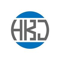 HKJ letter logo design on white background. HKJ creative initials circle logo concept. HKJ letter design. vector