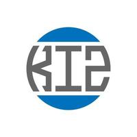 diseño de logotipo de letra kiz sobre fondo blanco. concepto de logotipo de círculo de iniciales creativas de kiz. diseño de letras kiz. vector