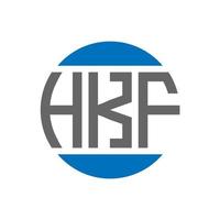 diseño de logotipo de letra hkf sobre fondo blanco. concepto de logotipo de círculo de iniciales creativas hkf. diseño de letras hkf. vector