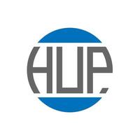 diseño de logotipo de letra hup sobre fondo blanco. concepto de logotipo de círculo de iniciales creativas de hup. diseño de letra hup. vector