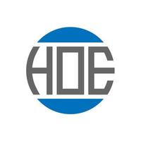 HOE letter logo design on white background. HOE creative initials circle logo concept. HOE letter design. vector