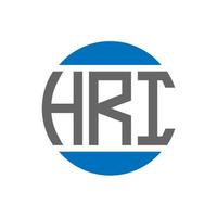 diseño de logotipo de letra hri sobre fondo blanco. concepto de logotipo de círculo de iniciales creativas hri. diseño de letras hri. vector