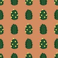 Vector seamless pattern with cacti. Desert plants, blooming succulents.  Texture with green cactus.