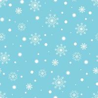 Snowy vector pattern isolated on a blue background. Snowflake ornament. Good for wallpaper, fabric, wrapper, cards, Christmas and New Year decoration.