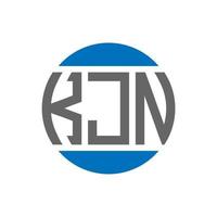 diseño de logotipo de letra kjn sobre fondo blanco. concepto de logotipo de círculo de iniciales creativas kjn. diseño de letras kjn. vector