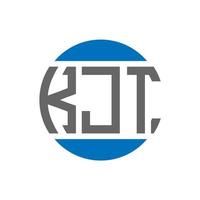 diseño de logotipo de letra kjt sobre fondo blanco. concepto de logotipo de círculo de iniciales creativas kjt. diseño de letras kjt. vector