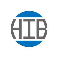 diseño de logotipo de letra hib sobre fondo blanco. concepto de logotipo de círculo de iniciales creativas de hib. diseño de letras hib. vector