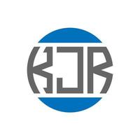 diseño de logotipo de letra kjr sobre fondo blanco. concepto de logotipo de círculo de iniciales creativas kjr. diseño de letras kjr. vector