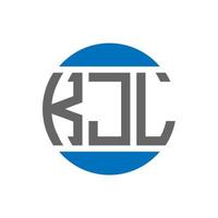 diseño de logotipo de letra kjl sobre fondo blanco. concepto de logotipo de círculo de iniciales creativas kjl. diseño de letras kjl. vector