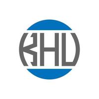 diseño del logotipo de la letra khu sobre fondo blanco. concepto de logotipo de círculo de iniciales creativas de khu. diseño de letras khu. vector