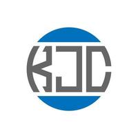 diseño de logotipo de letra kjc sobre fondo blanco. concepto de logotipo de círculo de iniciales creativas kjc. diseño de letras kjc. vector