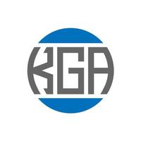diseño de logotipo de letra kga sobre fondo blanco. concepto de logotipo de círculo de iniciales creativas de kga. diseño de letras kga. vector
