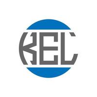 diseño del logotipo de la letra kel sobre fondo blanco. concepto de logotipo de círculo de iniciales creativas de kel. diseño de letras kel. vector