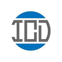 diseño de logotipo de letra icd sobre fondo blanco. concepto de logotipo de círculo de iniciales creativas de icd. diseño de letras icd. vector