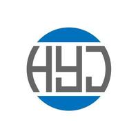 diseño de logotipo de letra hyj sobre fondo blanco. concepto de logotipo de círculo de iniciales creativas hyj. diseño de letras hyj. vector