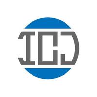 diseño del logotipo de la letra icj sobre fondo blanco. concepto de logotipo de círculo de iniciales creativas de icj. diseño de letras icj. vector