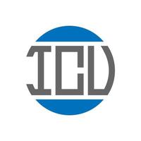 diseño de logotipo de letra icu sobre fondo blanco. concepto de logotipo de círculo de iniciales creativas de icu. diseño de letras uci. vector