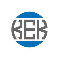 diseño de logotipo de letra kek sobre fondo blanco. concepto de logotipo de círculo de iniciales creativas de kek. diseño de letras kek. vector