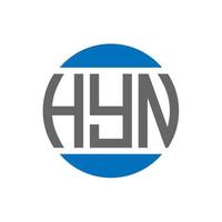 HYN letter logo design on white background. HYN creative initials circle logo concept. HYN letter design. vector