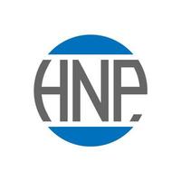 diseño de logotipo de letra hnp sobre fondo blanco. concepto de logotipo de círculo de iniciales creativas hnp. diseño de letras hnp. vector