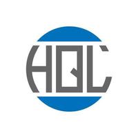 diseño de logotipo de letra hql sobre fondo blanco. concepto de logotipo de círculo de iniciales creativas hql. diseño de letras hql. vector