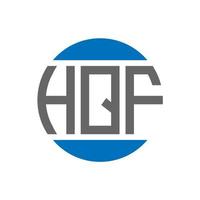 diseño de logotipo de letra hqf sobre fondo blanco. concepto de logotipo de círculo de iniciales creativas hqf. diseño de letras hqf. vector