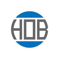 HOB letter logo design on white background. HOB creative initials circle logo concept. HOB letter design. vector