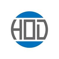 diseño de logotipo de letra hod sobre fondo blanco. concepto de logotipo de círculo de iniciales creativas hod. diseño de letras hod. vector