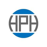 diseño de logotipo de letra hph sobre fondo blanco. concepto de logotipo de círculo de iniciales creativas hph. diseño de letras hph. vector