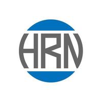 diseño de logotipo de letra hrn sobre fondo blanco. concepto de logotipo de círculo de iniciales creativas de hrn. diseño de letras hrn. vector