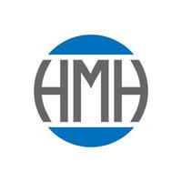 diseño de logotipo de letra hmh sobre fondo blanco. concepto de logotipo de círculo de iniciales creativas hmh. diseño de letras hmh. vector