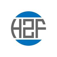 diseño de logotipo de letra hzf sobre fondo blanco. concepto de logotipo de círculo de iniciales creativas hzf. diseño de letras hzf. vector