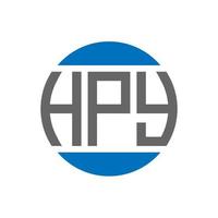 diseño de logotipo de letra hpy sobre fondo blanco. concepto de logotipo de círculo de iniciales creativas hpy. diseño de letra hpy. vector