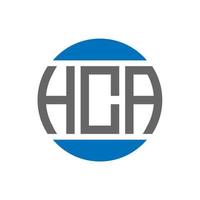 diseño de logotipo de letra hca sobre fondo blanco. concepto de logotipo de círculo de iniciales creativas hca. diseño de letras hca. vector