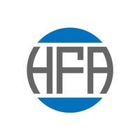 diseño del logotipo de la letra hfa sobre fondo blanco. concepto de logotipo de círculo de iniciales creativas hfa. diseño de letras hfa. vector