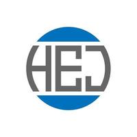 diseño de logotipo de letra hej sobre fondo blanco. concepto de logotipo de círculo de iniciales creativas hej. diseño de letras hej. vector