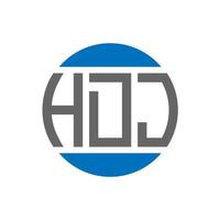 diseño de logotipo de letra hdj sobre fondo blanco. Concepto de logotipo de círculo de iniciales creativas de hdj. diseño de letras hdj. vector