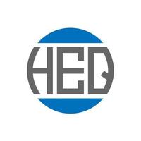 diseño de logotipo de letra heq sobre fondo blanco. concepto de logotipo de círculo de iniciales creativas heq. diseño de letras heq. vector