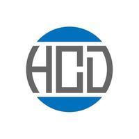 diseño de logotipo de letra hcd sobre fondo blanco. concepto de logotipo de círculo de iniciales creativas hcd. diseño de letras hcd. vector