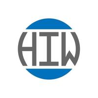 diseño de logotipo de letra hiw sobre fondo blanco. concepto de logotipo de círculo de iniciales creativas hiw. Hola diseño de letras. vector