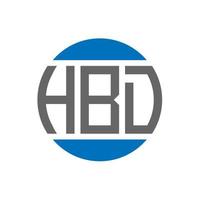 diseño de logotipo de letra hbd sobre fondo blanco. concepto de logotipo de círculo de iniciales creativas hbd. diseño de letras hbd. vector