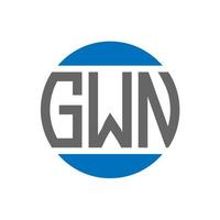 diseño de logotipo de letra gwn sobre fondo blanco. concepto de logotipo de círculo de iniciales creativas de gwn. diseño de letras gwn. vector