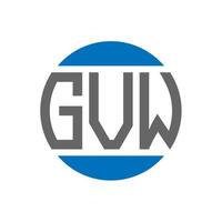 diseño de logotipo de letra gvw sobre fondo blanco. concepto de logotipo de círculo de iniciales creativas de gvw. diseño de letras gvw. vector