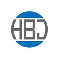 diseño del logotipo de la letra hbj sobre fondo blanco. concepto de logotipo de círculo de iniciales creativas hbj. diseño de letras hbj. vector