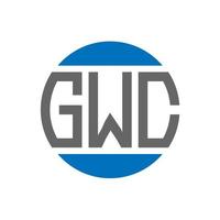 diseño de logotipo de letra gwc sobre fondo blanco. concepto de logotipo de círculo de iniciales creativas de gwc. diseño de letras gwc. vector