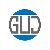 GUJ letter logo design on white background. GUJ creative initials circle logo concept. GUJ letter design. vector