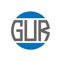 diseño de logotipo de letra gur sobre fondo blanco. concepto de logotipo de círculo de iniciales creativas de gur. diseño de letras gur. vector