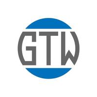 diseño de logotipo de letra gtw sobre fondo blanco. concepto de logotipo de círculo de iniciales creativas de gtw. diseño de letras gtw. vector